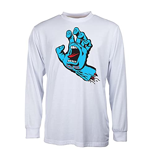 SANTA CRUZ Herren Langarm T-Shirt Screaming Hand Skate L/S T-Shirt, Weiss/opulenter Garten, L von Santa Cruz