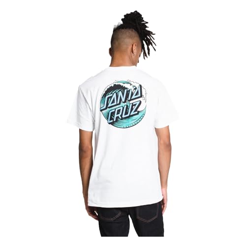 SANTA CRUZ Herren S/S T-Shirt Wave Dot Skate T-Shirt, Weiss/opulenter Garten, Klein von Santa Cruz