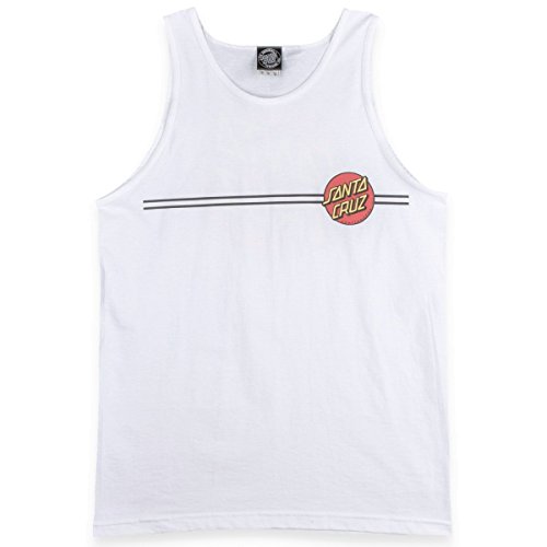 SANTA CRUZ Herren Tank Top Classic Dot Skate Tank Top, Weiss/opulenter Garten, Mittel von Santa Cruz