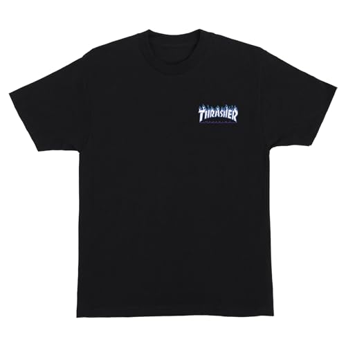 SANTA CRUZ x Thrasher Herren S/S T-Shirt Flame Dot Skate T-Shirt, Schwarz, XL von Santa Cruz