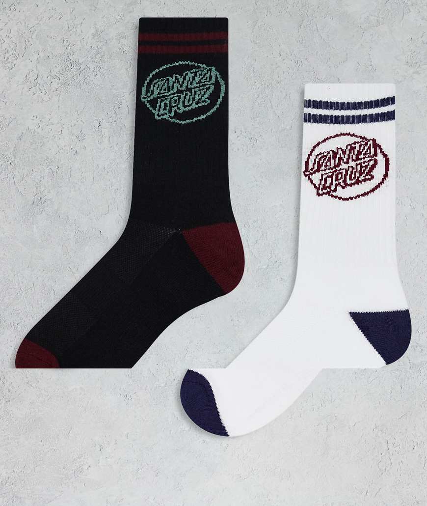 Santa Cruz - 2er-Pack Socken in Schwarz und Weiß mit Logo-Bunt von Santa Cruz