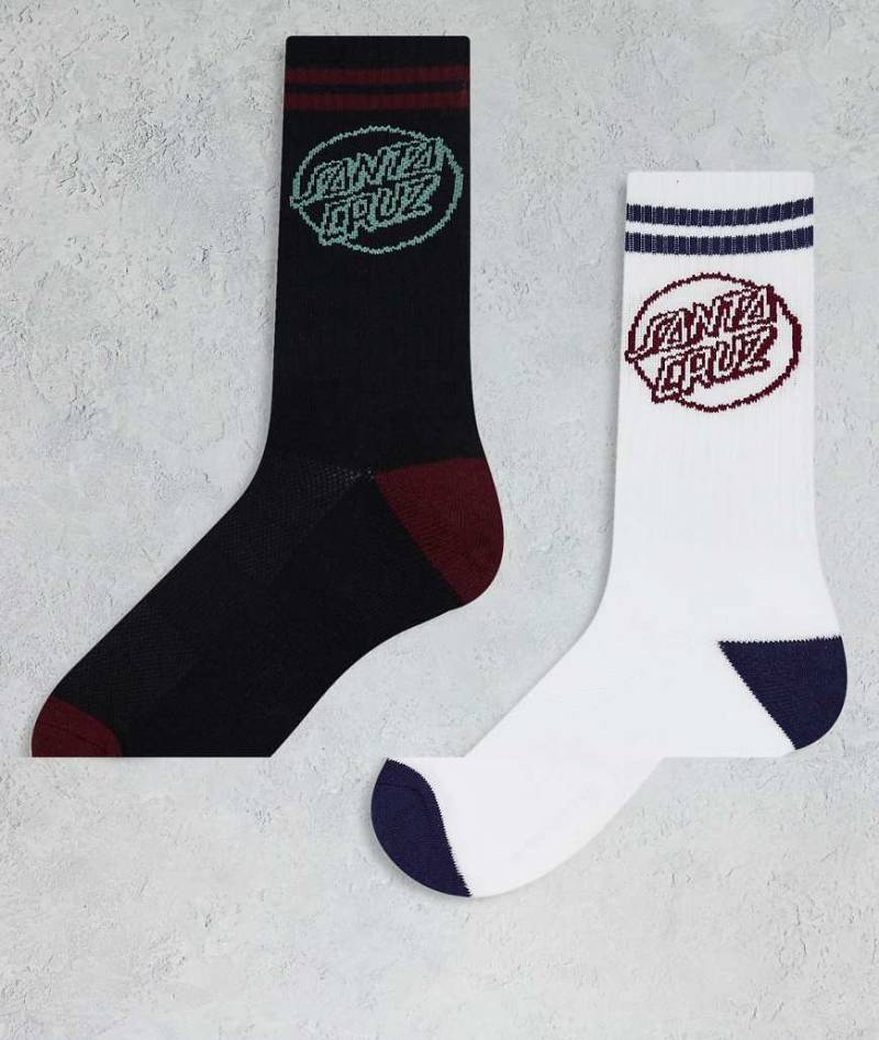 Santa Cruz - 2er-Pack Socken in Schwarz und Weiß mit Logo-Bunt von Santa Cruz