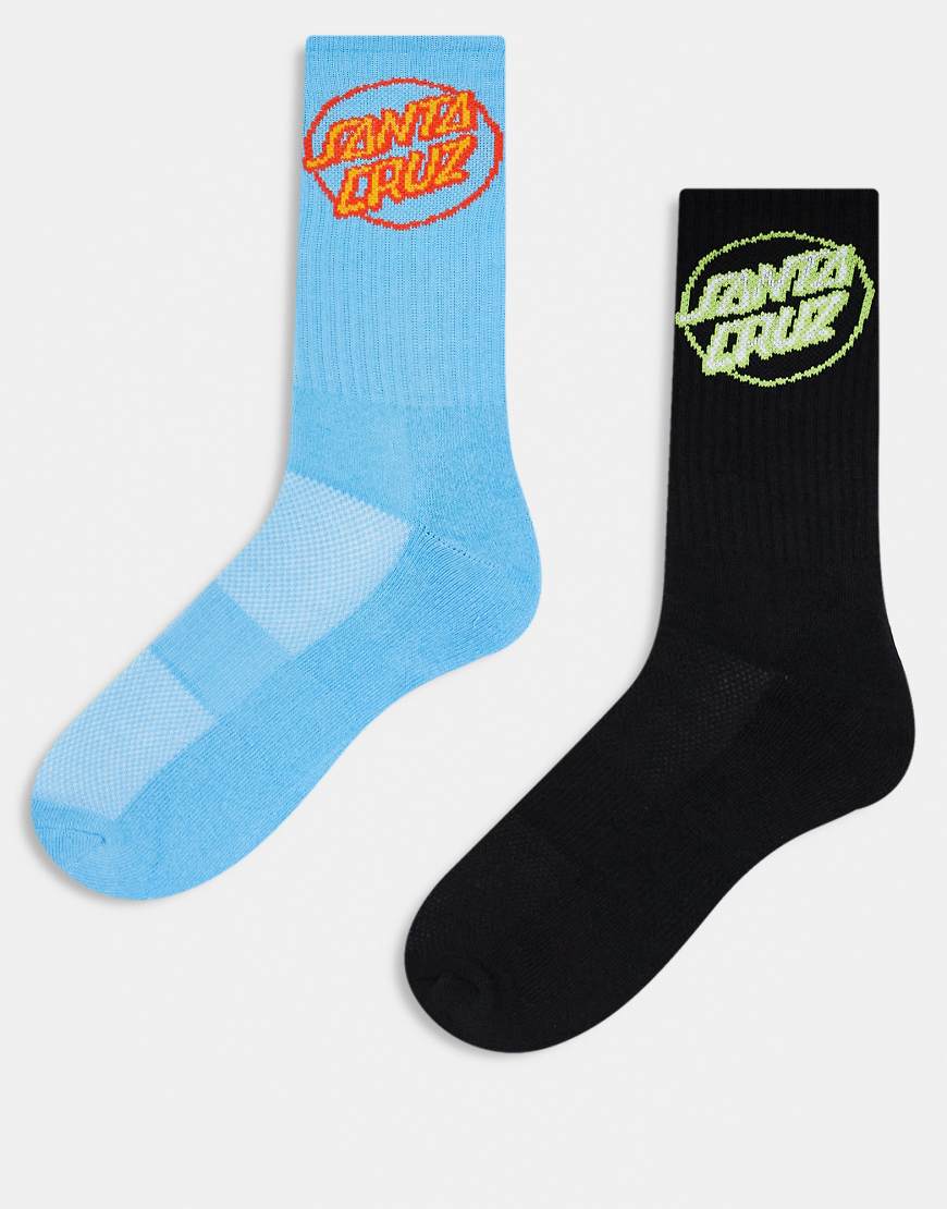 Santa Cruz - 2er-Pack Socken in Weiß und Blau mit Punkt-Logo-Schwarz Santa Cruz - 2er-Pack Socken in Weiß und Blau mit Punkt-Logo-Schwarz von Santa Cruz