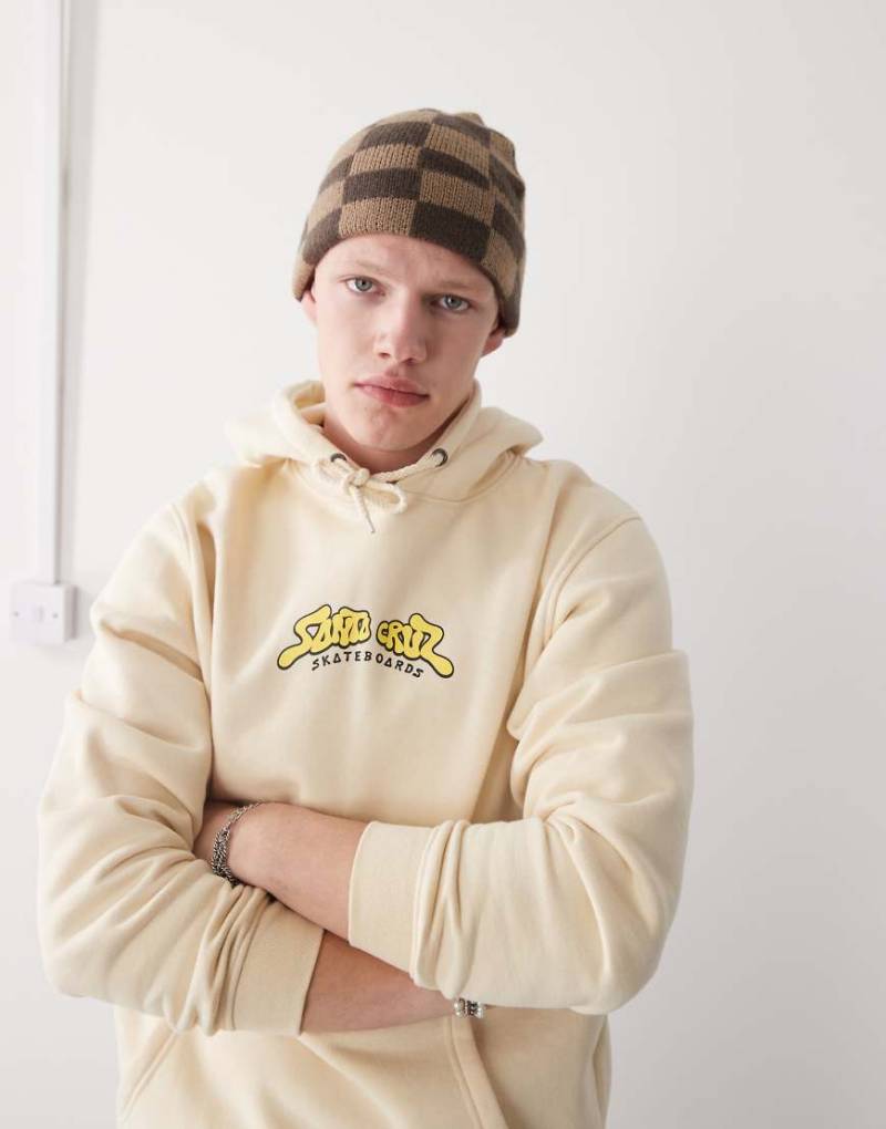 Santa Cruz - 8ball - Kapuzenpullover in Beige mit Skater-Grafikprint am Rücken-Neutral von Santa Cruz