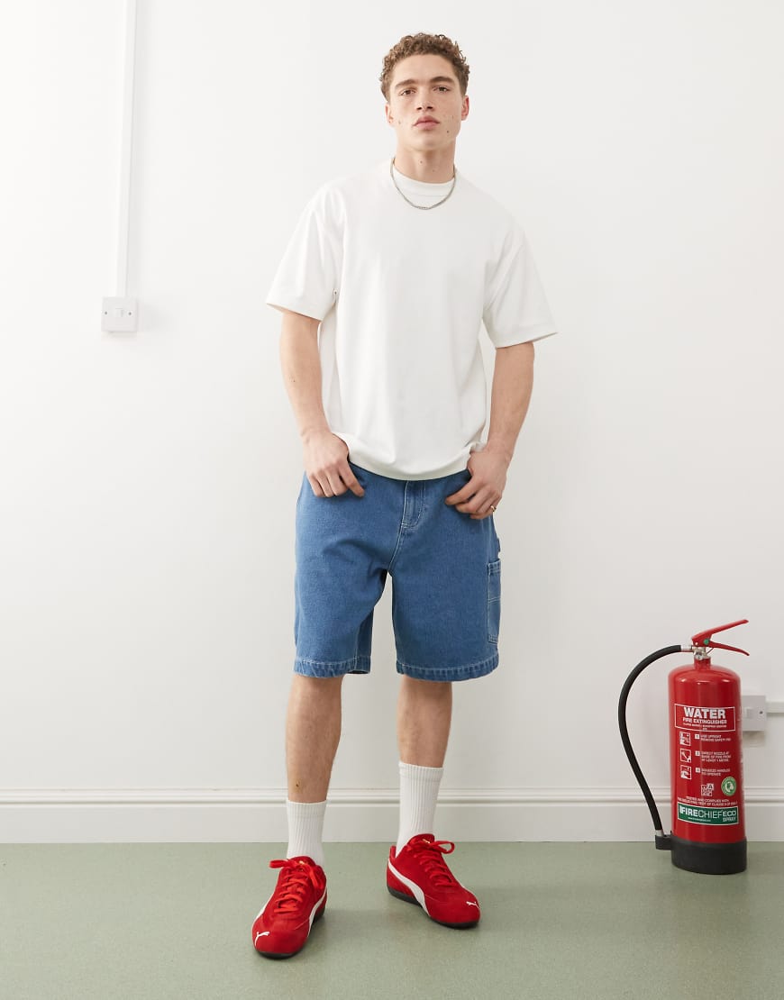 Santa Cruz Big - Carpenter-Jeansshorts in mittelblauer Waschung von Santa Cruz