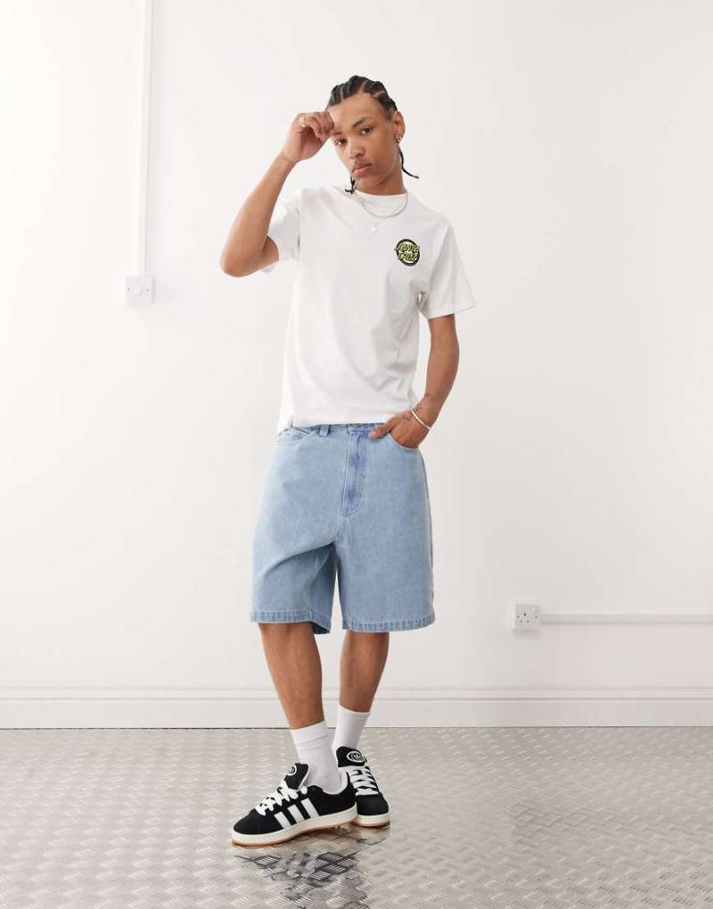 Santa Cruz - Big - Jeans-Shorts in hellblauer Waschung von Santa Cruz
