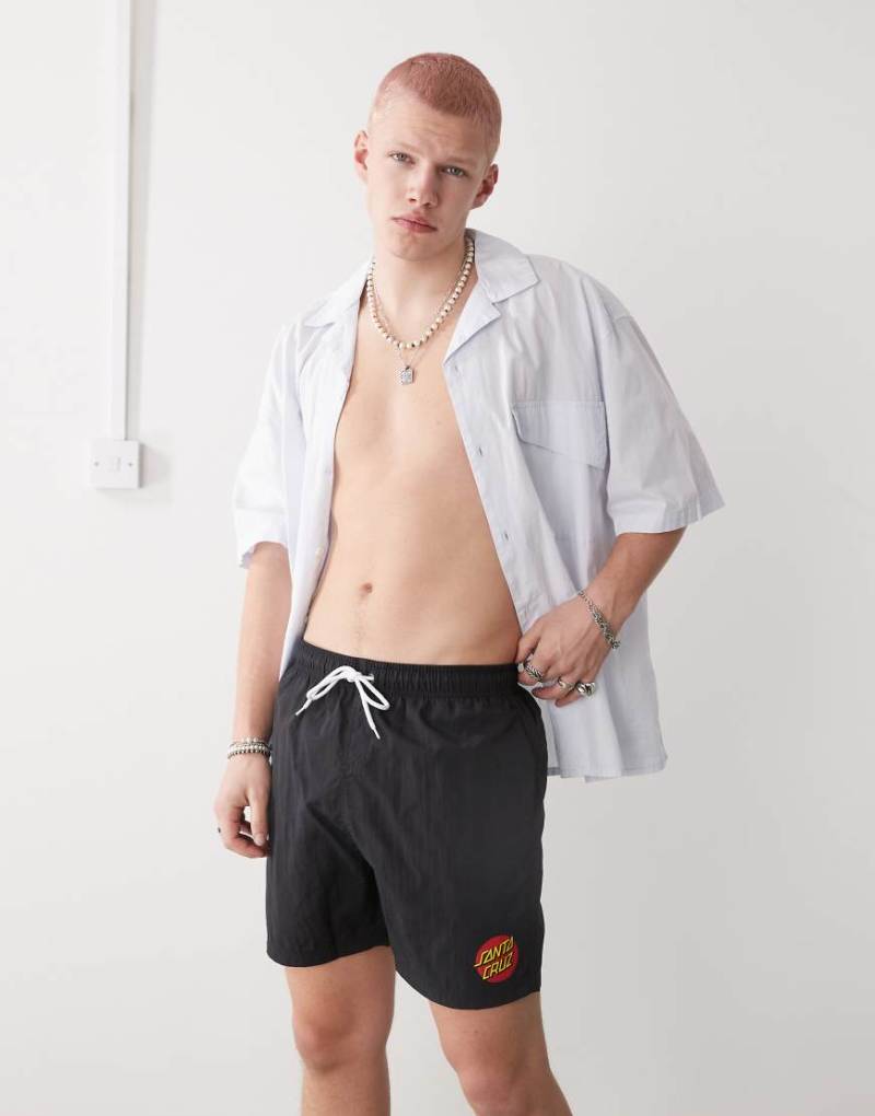 Santa Cruz - Classic Dot - Badeshorts in Schwarz mit Classic-Dot-Logo von Santa Cruz