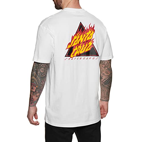 Santa Cruz Flamed Not A Dot T-Shirt White L von Santa Cruz