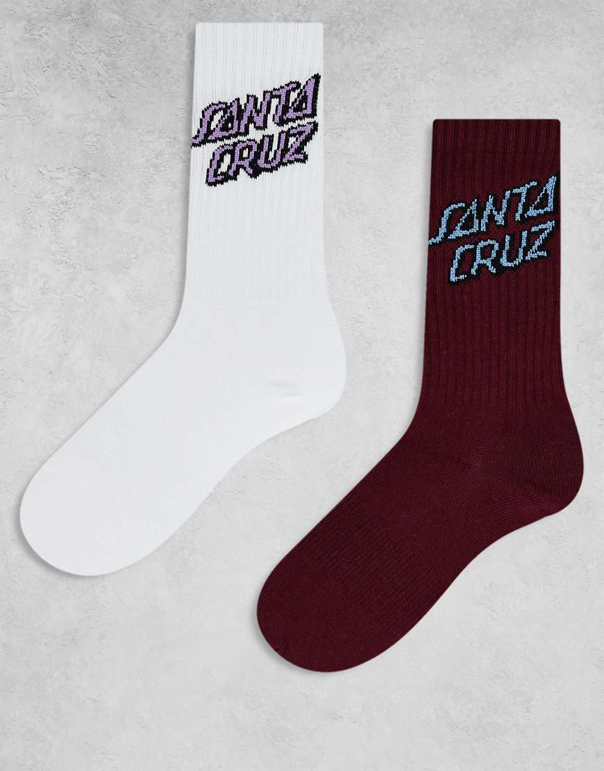 Santa Cruz - Flatter Flash - 2er-Pack Socken in Weiß und Burgunderrot-Bunt Santa Cruz - Flatter Flash - 2er-Pack Socken in Weiß und Burgunderrot-Bunt von Santa Cruz