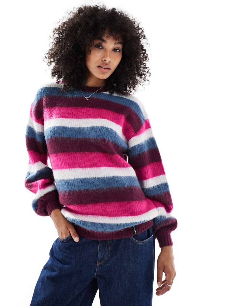 Santa Cruz - Flauschiger Loose-Fit-Strickpullover mit bunten Streifen von Santa Cruz
