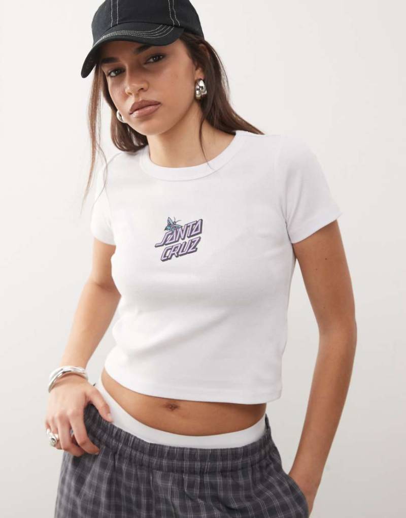 Santa Cruz - Flutter Flash - Knappes T-Shirt in Weiß von Santa Cruz