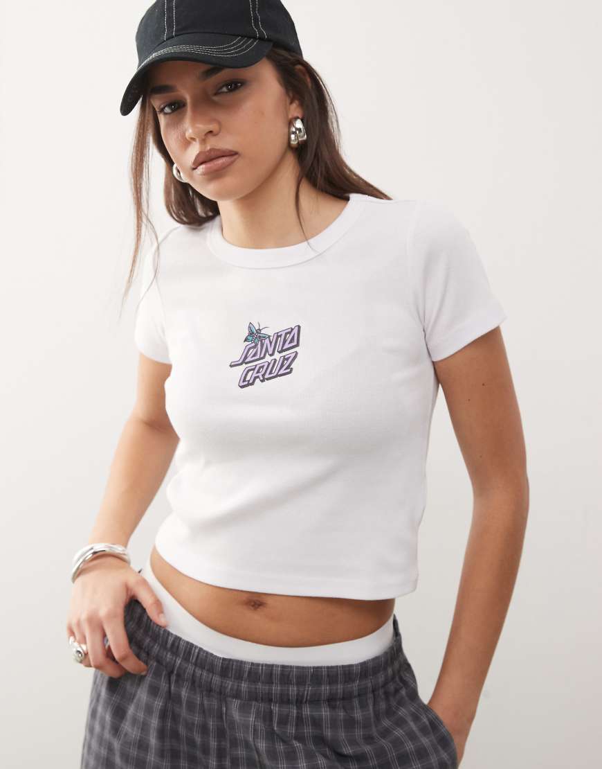 Santa Cruz - Flutter Flash - Knappes T-Shirt in Weiß Santa Cruz - Flutter Flash - Knappes T-Shirt in Weiß von Santa Cruz