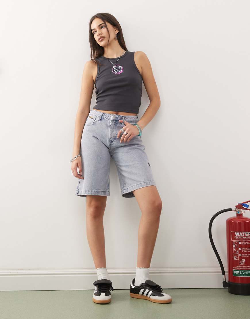 Santa Cruz - Flutter Flash - Loose-Fit-Jeans-Shorts in heller Stonewash-Waschung-Lila Santa Cruz - Flutter Flash - Loose-Fit-Jeans-Shorts in heller Stonewash-Waschung-Lila von Santa Cruz