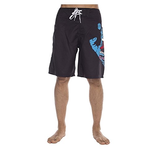 Santa Cruz Herren Badeshorts Screaming Hand schwarz/hellblau/rot L von Santa Cruz