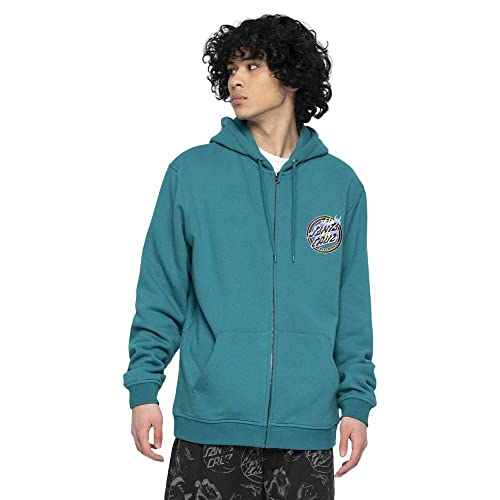 Santa Cruz Holo Flamed Dot Ziphoodie Herren Sweatjacke Verdigris L von Santa Cruz