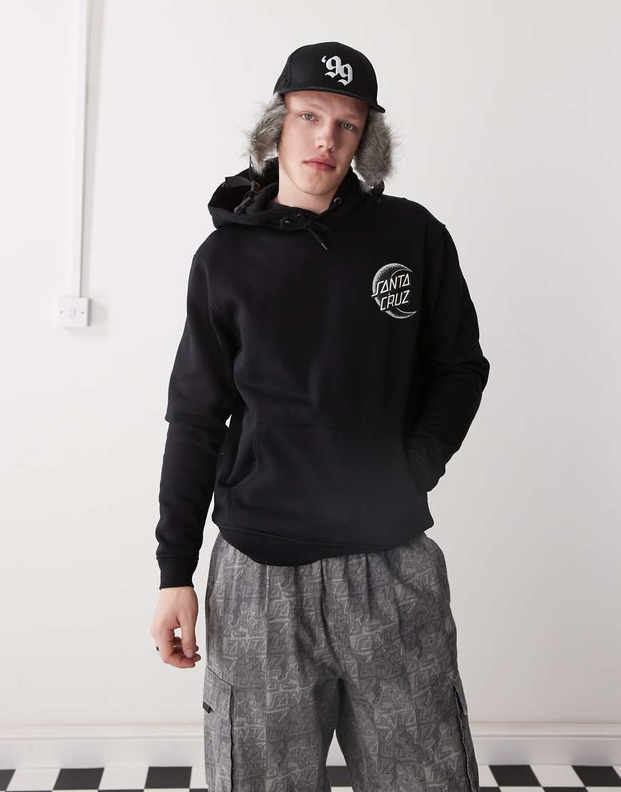 Santa Cruz - Kapuzenpullover in Schwarz mit Halbmond-Logoprint auf dem Rücken von Santa Cruz