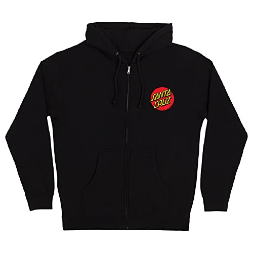 Santa Cruz Klassischer, schwerer Herren-Kapuzenpullover mit Reißverschluss - Schwarz - Medium von Santa Cruz