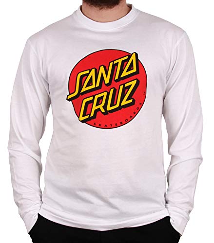 Santa Cruz Long Sleeve T-shirts - Santa Cruz Classic Dot Long Sleeve T-Shirt - White von Santa Cruz