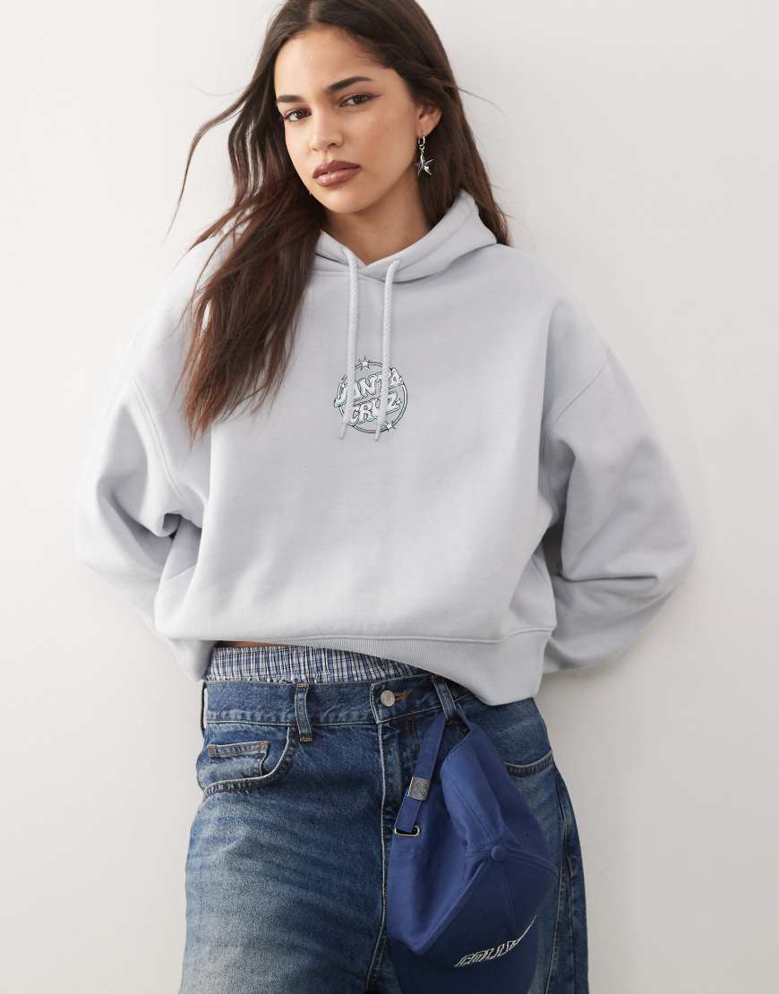 Santa Cruz - Offshore Dot - Cropped-Kapuzenpullover in Hellblau von Santa Cruz
