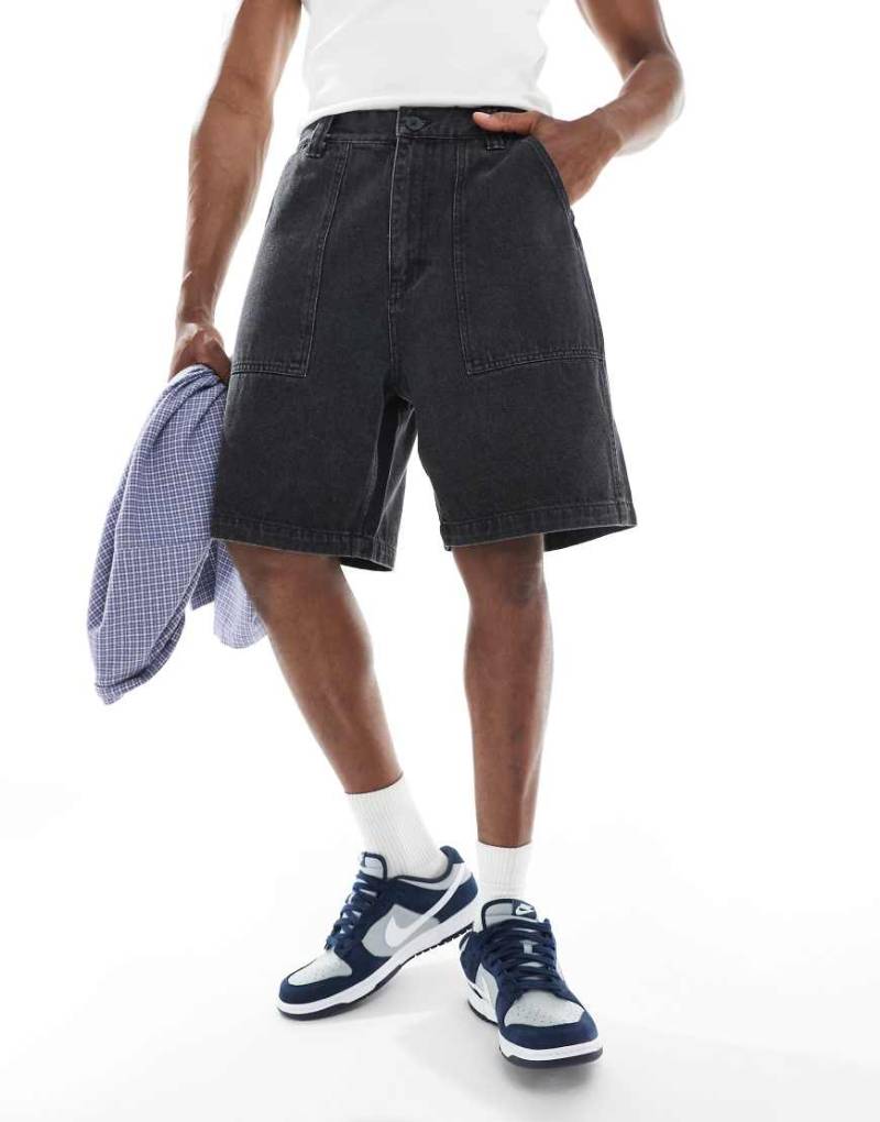 Santa Cruz - Opus Dot - Shorts in Schwarz mit Punkt-Print und Workwear-Design-Grün von Santa Cruz