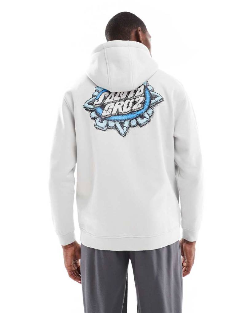 Santa Cruz - Regulär geschnittener Kapuzenpullover in Hellgrau mit Logografik und Print am Rücken von Santa Cruz