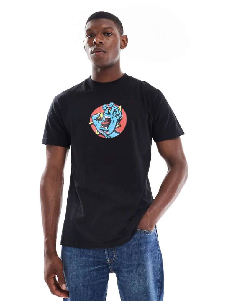 Santa Cruz - Regulär geschnittenes T-Shirt in Schwarz mit grafischem Hand-Logo von Santa Cruz