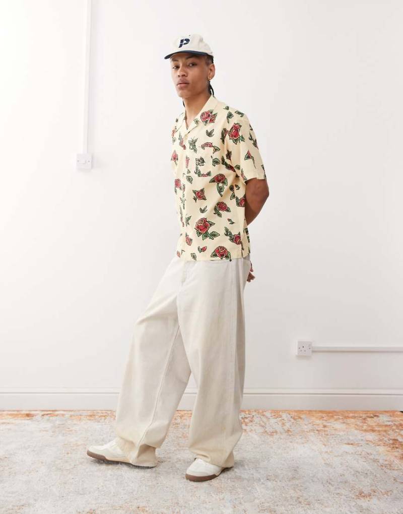 Santa Cruz - Roses - Kurzärmliges, buntes Hemd mit Logoprint von Santa Cruz