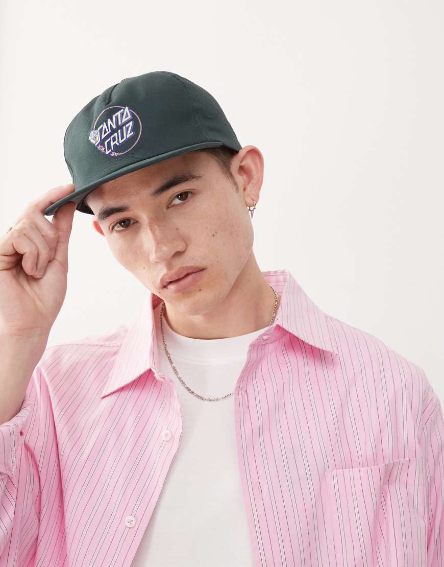 Santa Cruz - Snapback-Kappe in Blaugrün mit rundem UFO-Logo von Santa Cruz