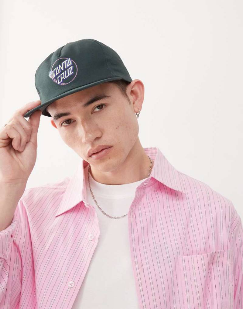 Santa Cruz - Snapback-Kappe in Blaugrün mit rundem UFO-Logo von Santa Cruz