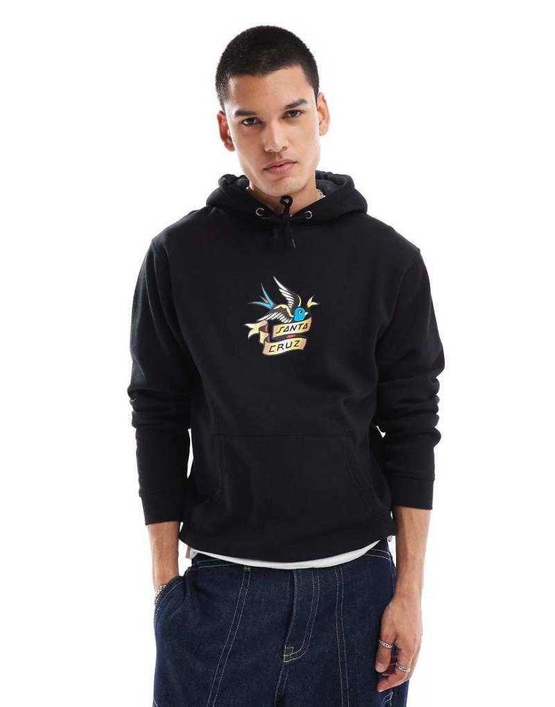 Santa Cruz - Sommer - Kapuzenpullover in Schwarz mit Logo auf der Vorderseite von Santa Cruz