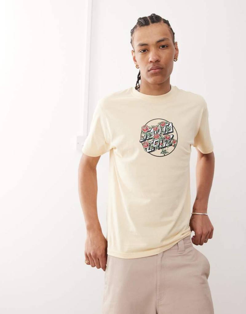Santa Cruz - Stacked Dot - T-Shirt in Beige mit Rosenprint-Logo-Neutral von Santa Cruz
