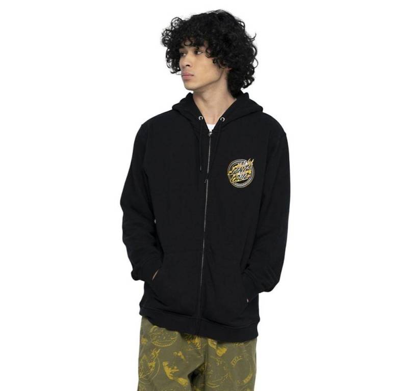Santa Cruz Sweatjacke Ziphoodie Santa Cruz Holo Flamed Dot, G L, F black geteilte Kängurutasche von Santa Cruz