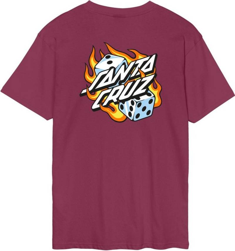Santa Cruz T-Shirt Flaming Dice Dot Chest T-Shirt von Santa Cruz