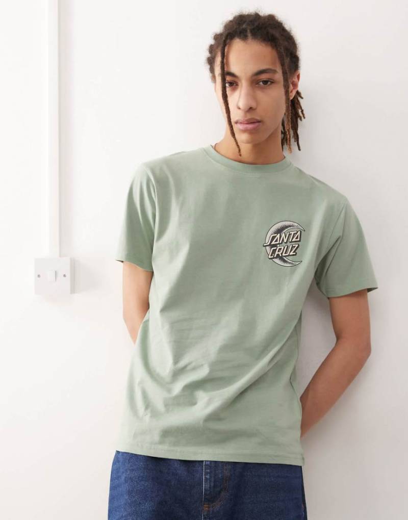 Santa Cruz - T-Shirt in Grau mit Halbmond-Logoprint am Rücken-Schwarz von Santa Cruz