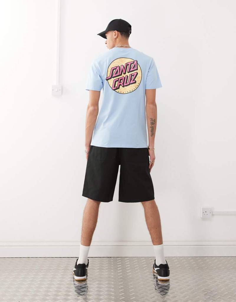 Santa Cruz - T-Shirt in Blau mit Punkt-Logo am Rücken-Weiß von Santa Cruz
