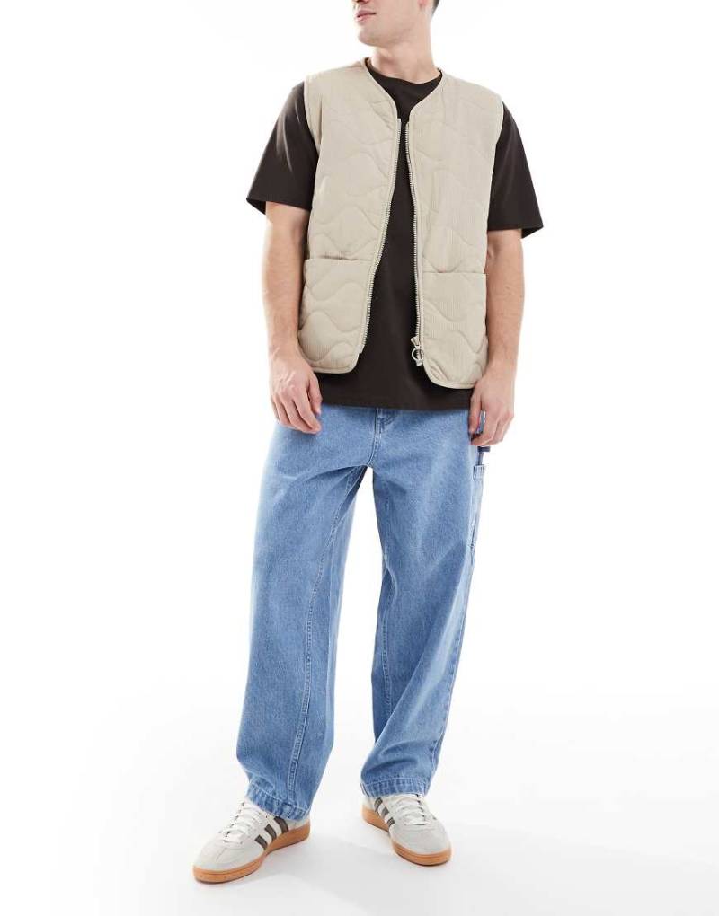 Santa Cruz - Tripper - Weite Carpenter-Jeans in verwaschenem Hellblau mit Stickerei von Santa Cruz