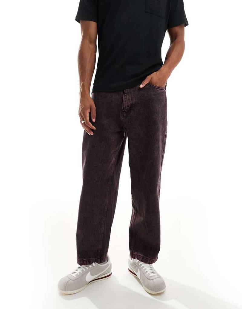 Santa Cruz - Überfärbte, weite Jeans in burgunderroter Waschung von Santa Cruz