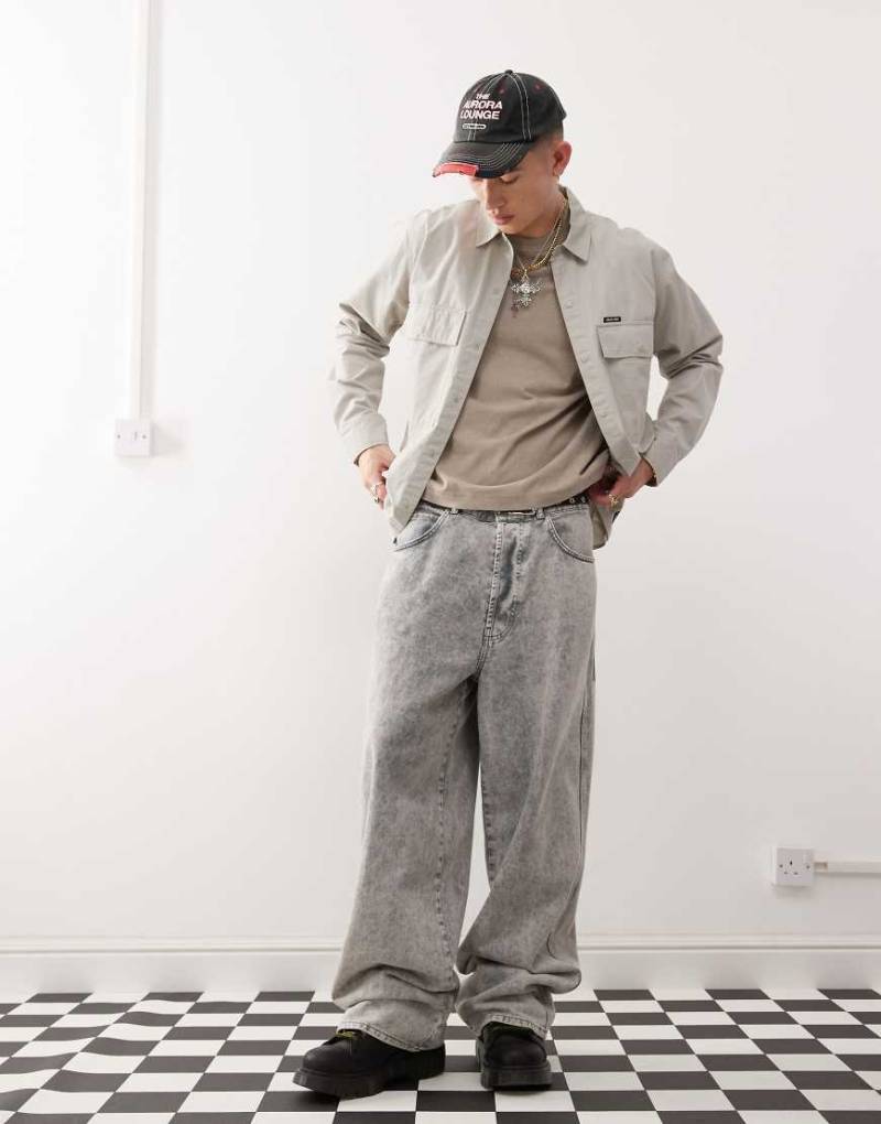 Santa Cruz - Utility-Hemdjacke in Beige-Grau von Santa Cruz