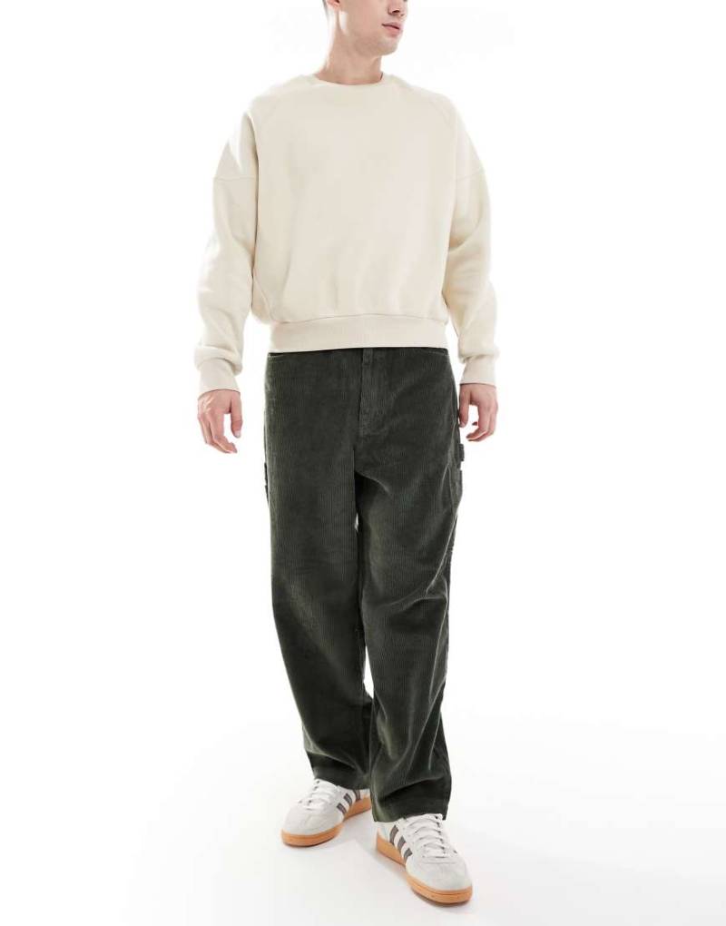 Santa Cruz - Weite Carpenter-Hose aus Cord in Dunkelgrün von Santa Cruz