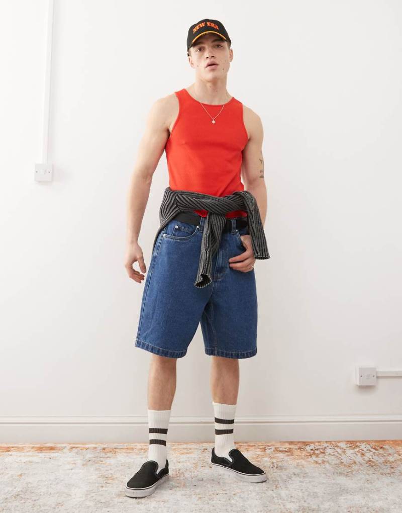 Santa Cruz - Weite Jeans-Shorts in dunkelblauer Waschung von Santa Cruz