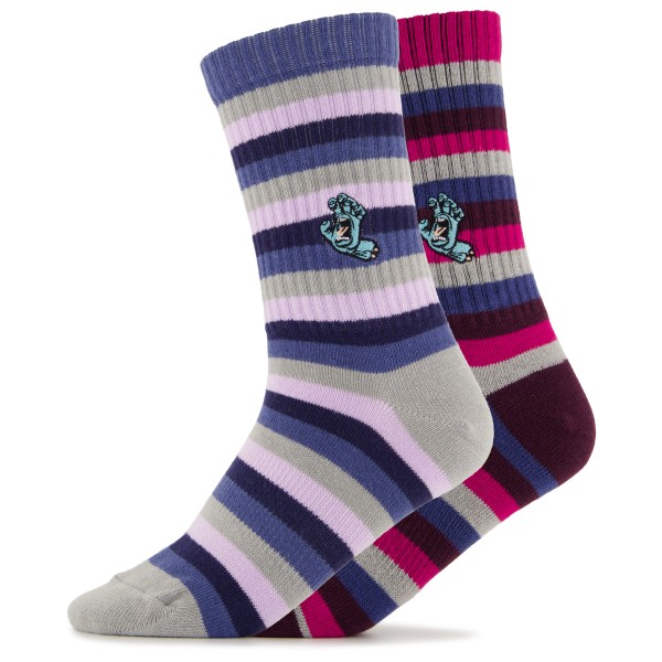 Santa Cruz - Women's Mini Hand Socks (2 Pack) - Multifunktionssocken Gr 4-7 dark cherry & mist stripe von Santa Cruz