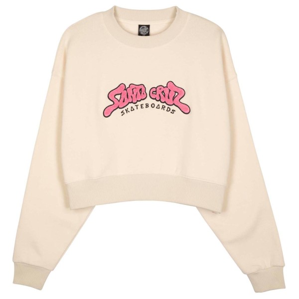 Santa Cruz - Women's Winkowski 8Baller Strip Crew - Pullover Gr 8 beige/weiß von Santa Cruz