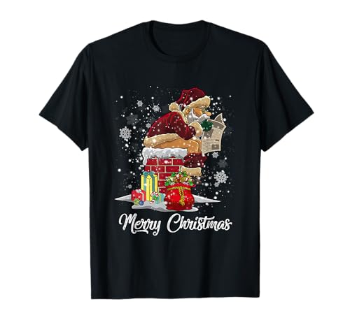 Weihnachtsmann, Schornstein, Frohe Weihnachten, Herren, Damen, Kinder T-Shirt von Santa Shitting Down Chimney Merry Christmas