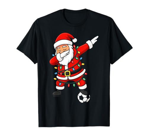 Happy Xmas Dabbing Santa Soccer Weihnachtspyjama für Kinder T-Shirt Happy Xmas Dabbing Santa Soccer Weihnachtspyjama für Kinder T-Shirt von Santa Soccer Ball Funny Kids Soccer Player