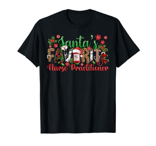 Weihnachtsmann's Favorite NP Krankenschwester Praktiker Weihnachten Frauen Geschenke T-Shirt von Santa's Favorite NP Christmas Nurse Practitioner