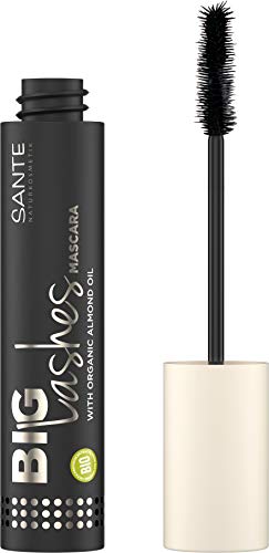 SANTE Naturkosmetik Big Lashes Mascara 01 Black, Schwarze Wimperntusche für XL Wimpern, Für dichte & lange Wimpern, Bio-Mandelöl Extrakt, Vegan, 10ml von Sante Naturkosmetik