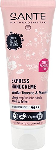 SANTE Naturkosmetik Express Handcreme mit Tonerde, Express-Feuchtigkeit ohne Fettfilm, Mit Mandelöl, Vegan, 75 ml von Sante Naturkosmetik