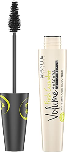 SANTE Naturkosmetik Mascara, Schwarze Wimperntusche für volle Wimpern, Vegane Formel mit Bio-Gurkenextrakt, Fresh Cucumber Volume Mascara, 1 x 12 ml von Sante Naturkosmetik