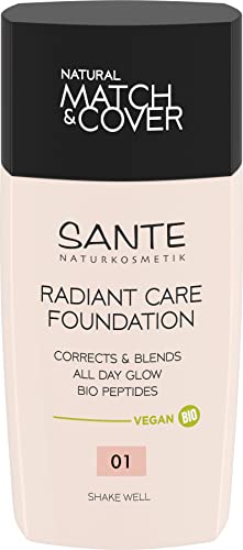 SANTE Naturkosmetik Radiant Care Foundation 01 Warm Ivory, vegane Foundation mit Bio-Peptiden und hochwertigen Ölen, für strahlende Haut, pflegende und nachhaltige Formel, 30ml von Sante Naturkosmetik