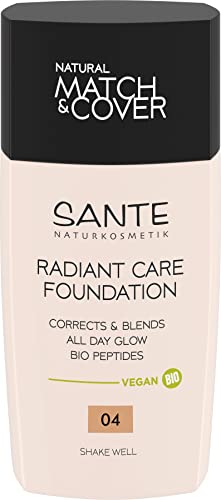 SANTE Naturkosmetik Radiant Care Foundation 04 Rose Amber, vegane Foundation mit Bio-Peptiden und hochwertigen Ölen, für strahlende Haut, pflegende und nachhaltige Formel, 30ml von Sante Naturkosmetik